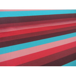 Jersey - Retro Streifen rot türkis